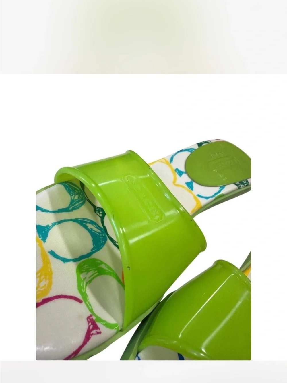 Coach Y2K Nichelle Jelly Kitten Heels Sz 9 Lime Green Rare
